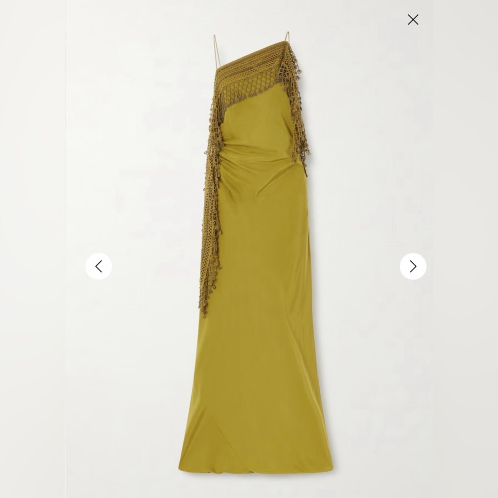 CHRISTOPHER ESBER DROPLET BEAD CROCHET TRIMMED CAMI DRESS